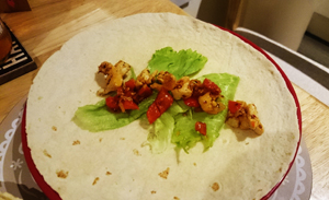 Spicy chicken and pepper wrap